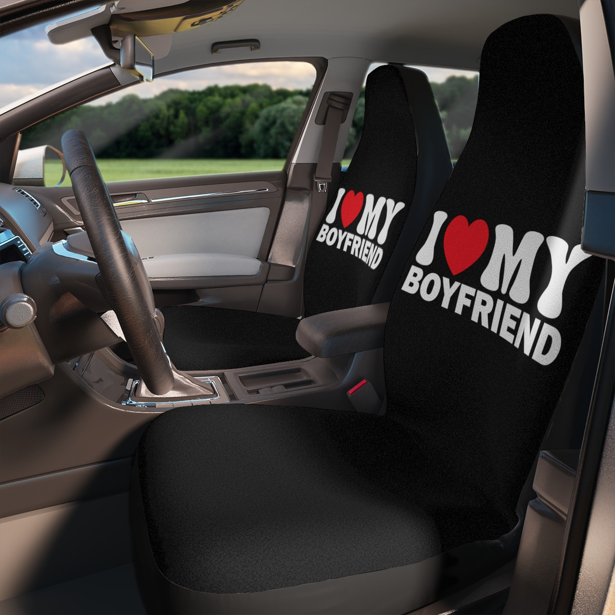 I Love My Boyfriend Car Seat Covers